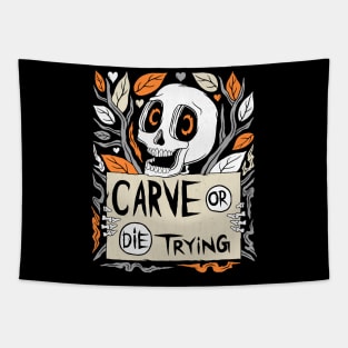 Halloween Carve Or Die Trying Tapestry