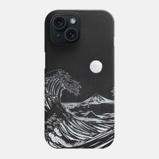 Hokusai wave black and white Phone Case