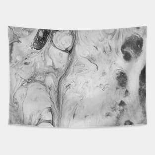 White Acrylic Fluid Pour Tapestry