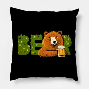 Bear & beer Pillow