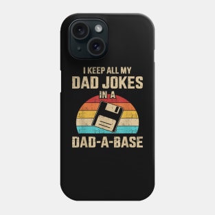 dad jokes in dad-a-base vintage for father's day Phone Case