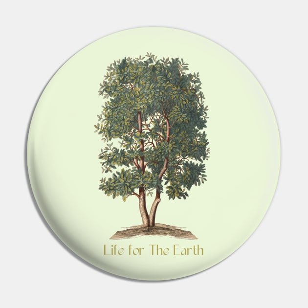 Tree Illustration and Quote for Earth Pin by Biophilia