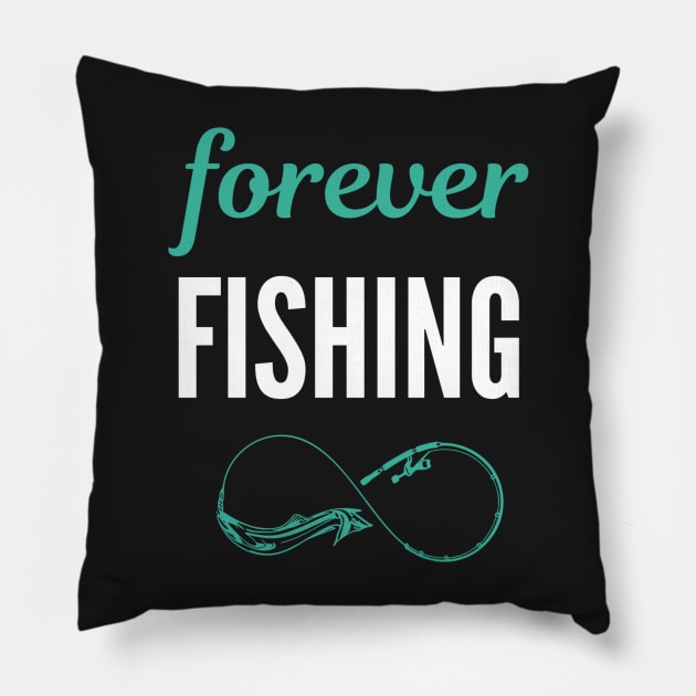 Forever Fishing Pillow by HyzoArt