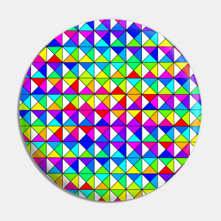 Colorful Diamond Square Quarter Black Lines Pin