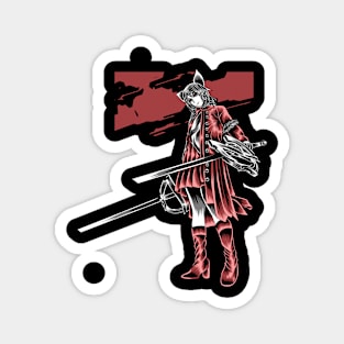 Artwork Illustration Bunny Stealth With Dual Swords Magnet