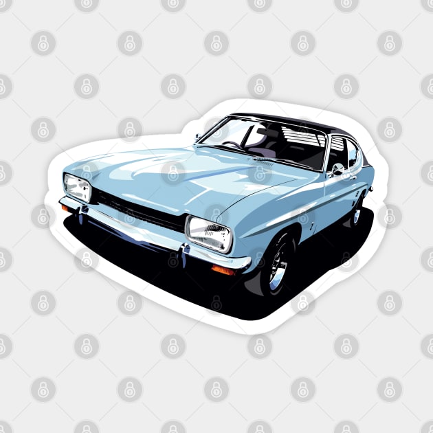 British Ford Capri in blue Magnet by candcretro