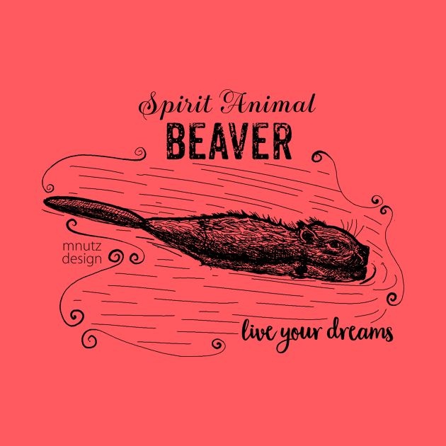 Spirit animal Beaver black by mnutz