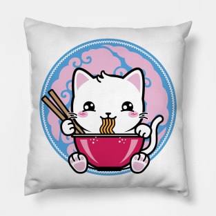 Cute Kawaii Japanese Ramen Cat Pillow