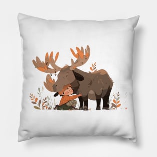 Cute Moose Animal Loving Cuddle Embrace Children Kid Tenderness Pillow