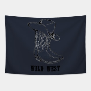 Western Era - Wild West Cowboy Boots and Hat Tapestry