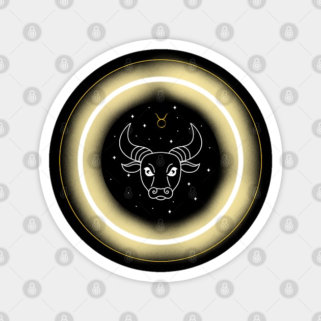 Neon Light Effect Taurus Magnet by MysticZodiac