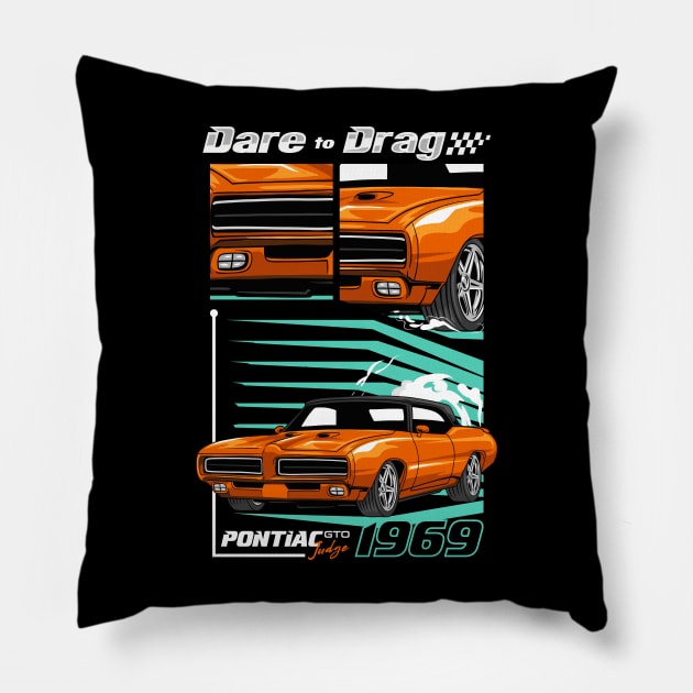 Retro V8 Judge Car Pillow by milatees