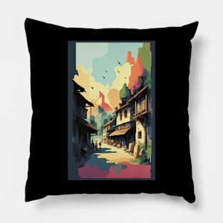 Imaginary city Pillow