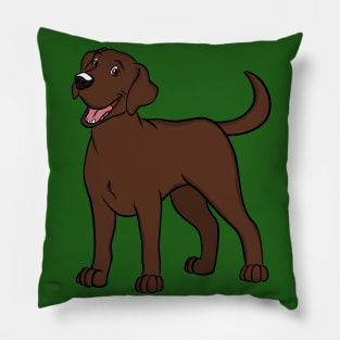 Happy Chocolate Lab Pillow