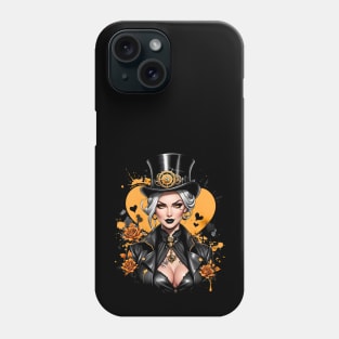 Steampunk Top hat bohemian girl floral retro design Phone Case