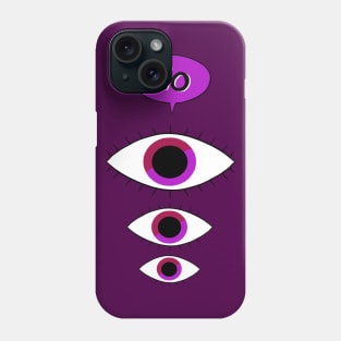 "NO" Eyes (black line art version) Phone Case