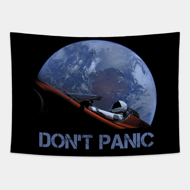 Starman Earth Don't Panic Tapestry by Nerd_art