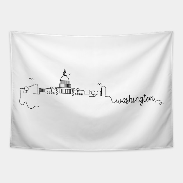 Washington DC City Signature Tapestry by kursatunsal