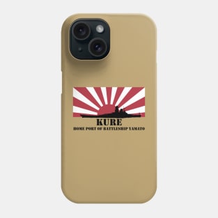 KURE: Home Port of Battleship Yamato (Black) Phone Case