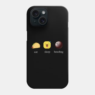 Eat sleep bowling repeat emoji emoticons graphic Phone Case