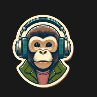 headphones chimp T-Shirt