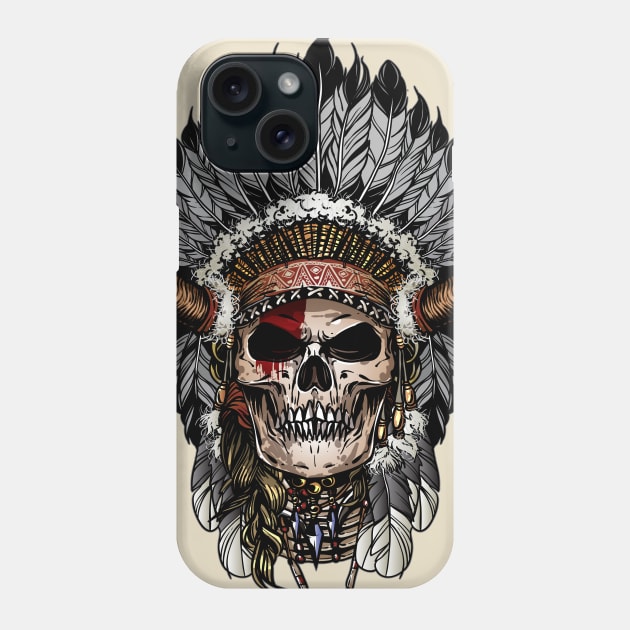 Indian skull Phone Case by clickprint