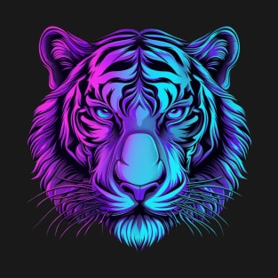 Neon Bengal Tiger Face T-Shirt