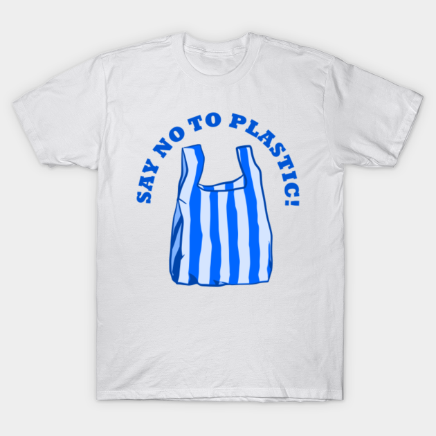 NO TO PLASTIC BLUE - Plastic - T-Shirt