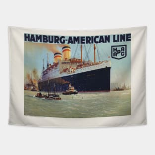 Hamburg-American Line Vintage Poster 1925 Tapestry