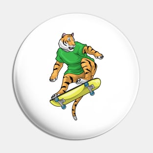 Tiger Skater Skateboard Pin