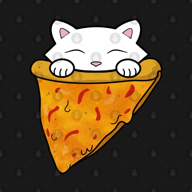 Cat eating a pizza by Purrfect