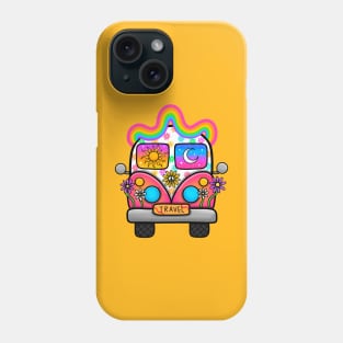 Travel hippie bus Phone Case