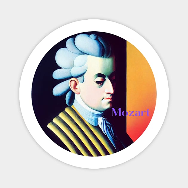 Wolfgang Amadeus Mozart Magnet by Cryptilian