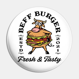 Mascot cow burger combination Pin