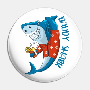 Dady shark Funny Gift for Dad Pin