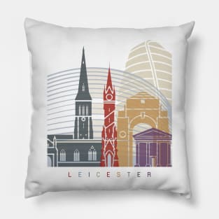 Leicester skyline poster Pillow