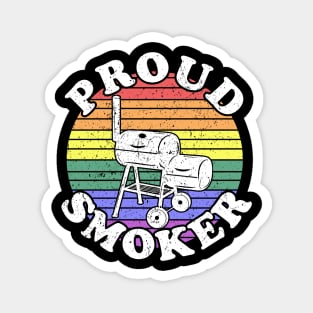 Proud Smoker Retro LGBT BBQ Smoker Magnet