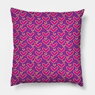 Purple Hearts Repeated Pattern 094#001 Pillow