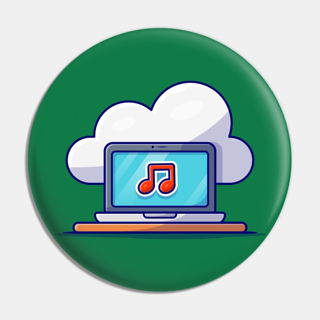 Cloud Music Icon with Laptop and Note of Music Cartoon Vector Icon Illustration Pin by Catalyst Labs