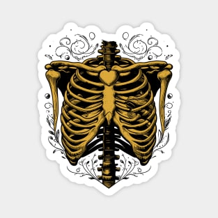 vintage skeleton chest Magnet