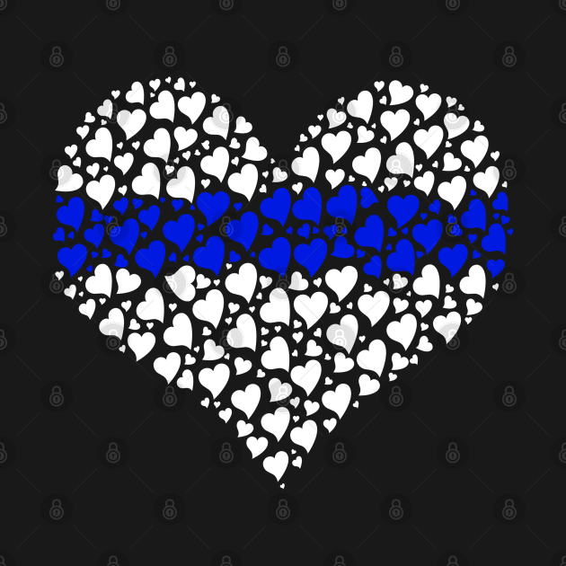 Hearts for the Thin Blue Line - White by SeaStories