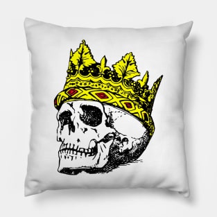 Dead King Skull Angry Scary Biker Tattoo Art Pillow