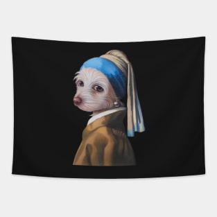 The Dog with the Pearl Earring (silhouette) Tapestry