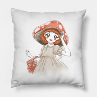 little mushroom girl Pillow