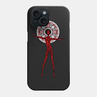 Alien Fashionista Red Black on Black Phone Case