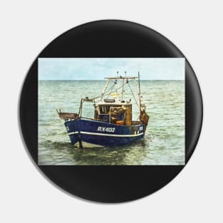 Fishing Boat Leaving the Beach Pin