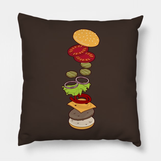 cheeseburger exploded Pillow by anilyanik