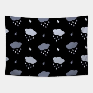 Rain Cloud Pattern in Black Tapestry