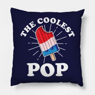 The Coolest Pop Ever Funny Frozen Ice Pop Fathers Day Pillow