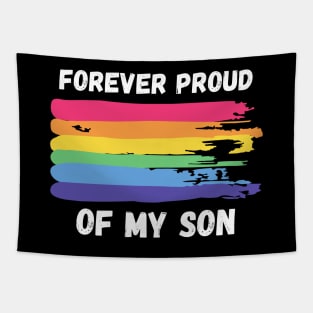 Forever Proud of My Son - Rainbow Pride Tapestry